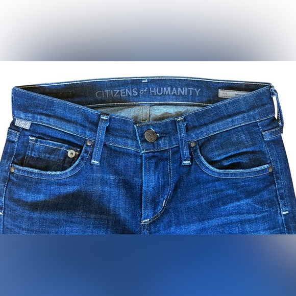 Citizens Of Humanity Blue Straight Leg Low Rise Jeans Size 24 - Picture 3 of 10